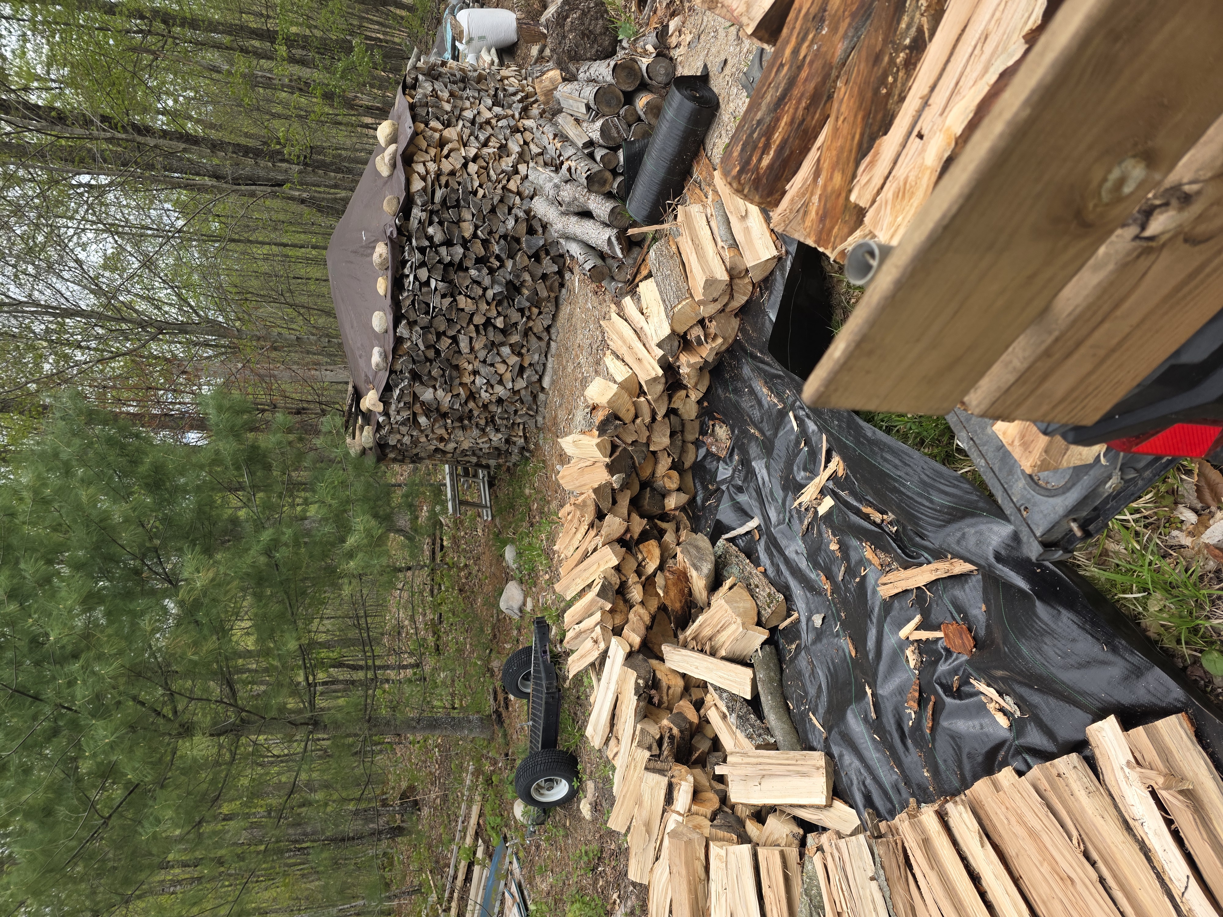 Outer ring begun — Longer wood, larger stove, repaired hip, and a slower rhythm than the old all-day push.