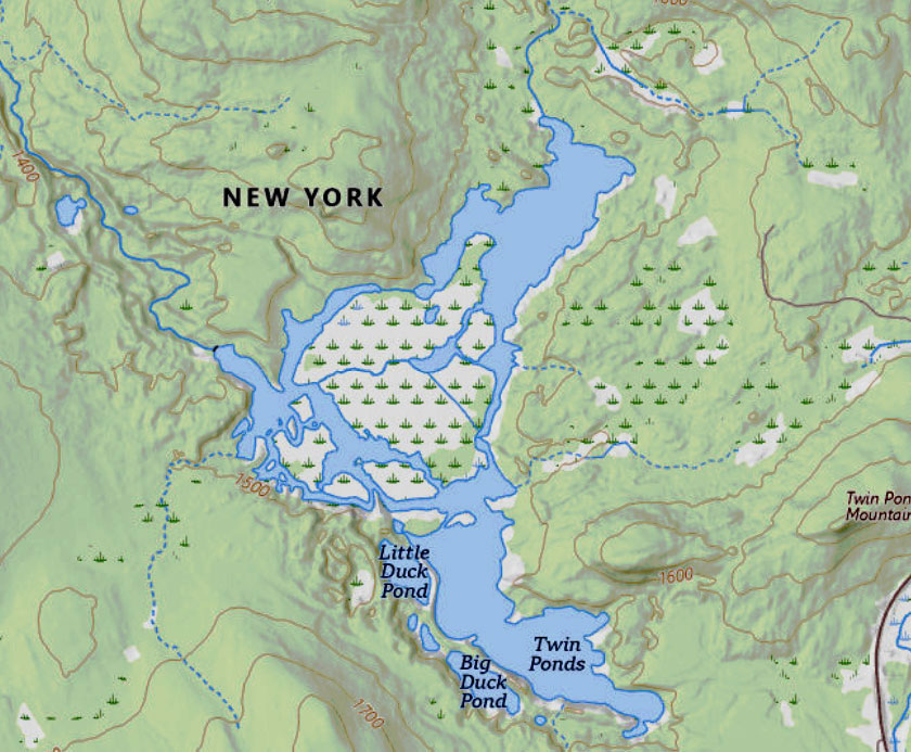 2016 post-dam map of the Twin Ponds impoundment